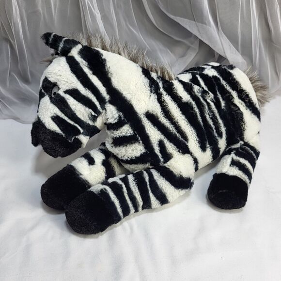 Kohls Cares 14" Zebra Black & White Striped Stuffed Plush Embroidered Eyes - Picture 3 of 12